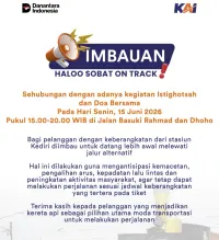 Jelang  1 Muharram, KAI Daop 7 Imbau Penumpang Tiba Lebih Awal di Stasiun Kediri