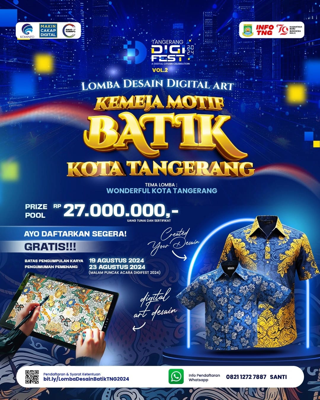 Ayo Ikuti, Lomba Desain Digital Art Kemeja Batik Kota Tangerang