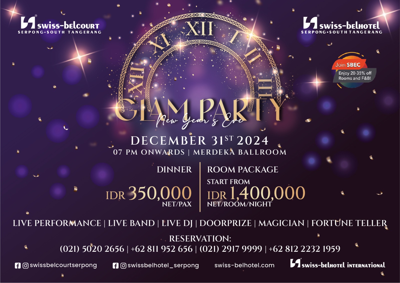 Nikmati Era Gatsby  Saat Pergantian Tahun Bareng Swiss-Belhotel Serpong dan Swiss- Belcourt Serpong
