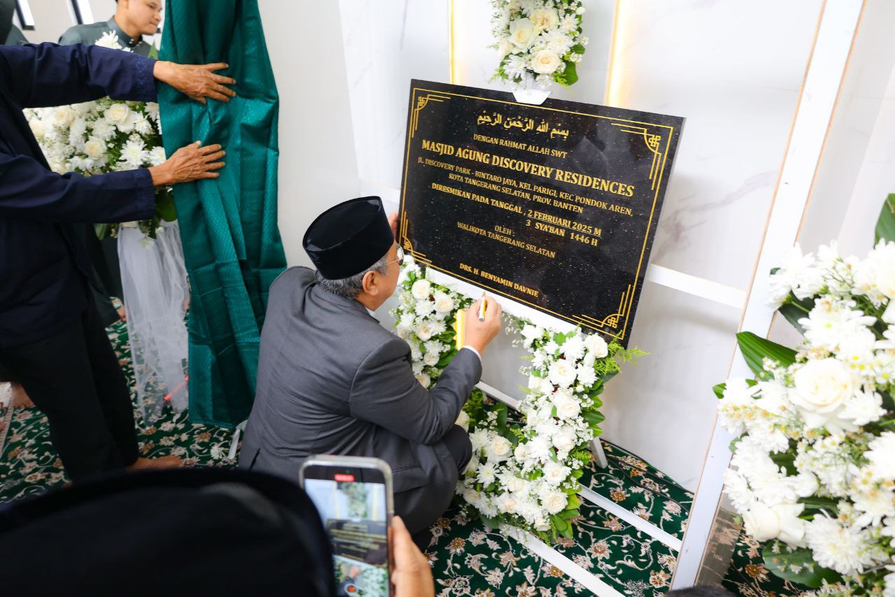 Masjid Agung Discovery Residences Seluas Seribu Mater Diresmikan Walikota Benyamin