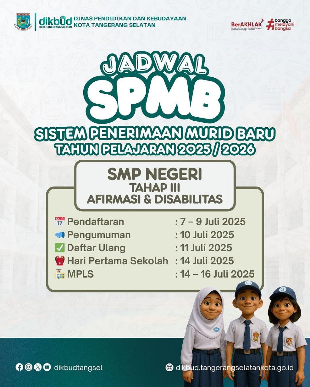 Pendaftaran Dibuka Mulai 24 Juni, Catat Jadwal SPMB SMP Negeri Tangsel 2025