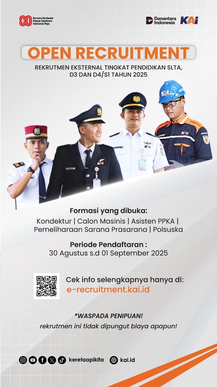 Kesempatan Karier di PT KAI: Kondektur, Masinis, Asisten PPKA, hingga Polsuska