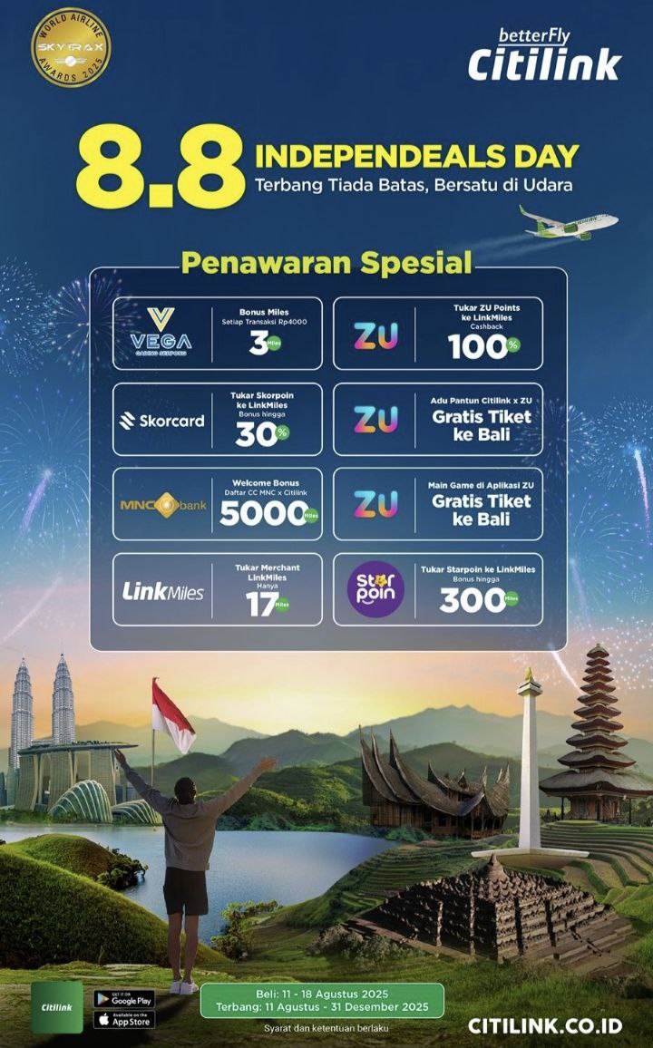 Independeals! Vega Hotel Gading Serpong Tawarkan Bonus 3 LinkMiles Setiap Rp4.000 Belanja